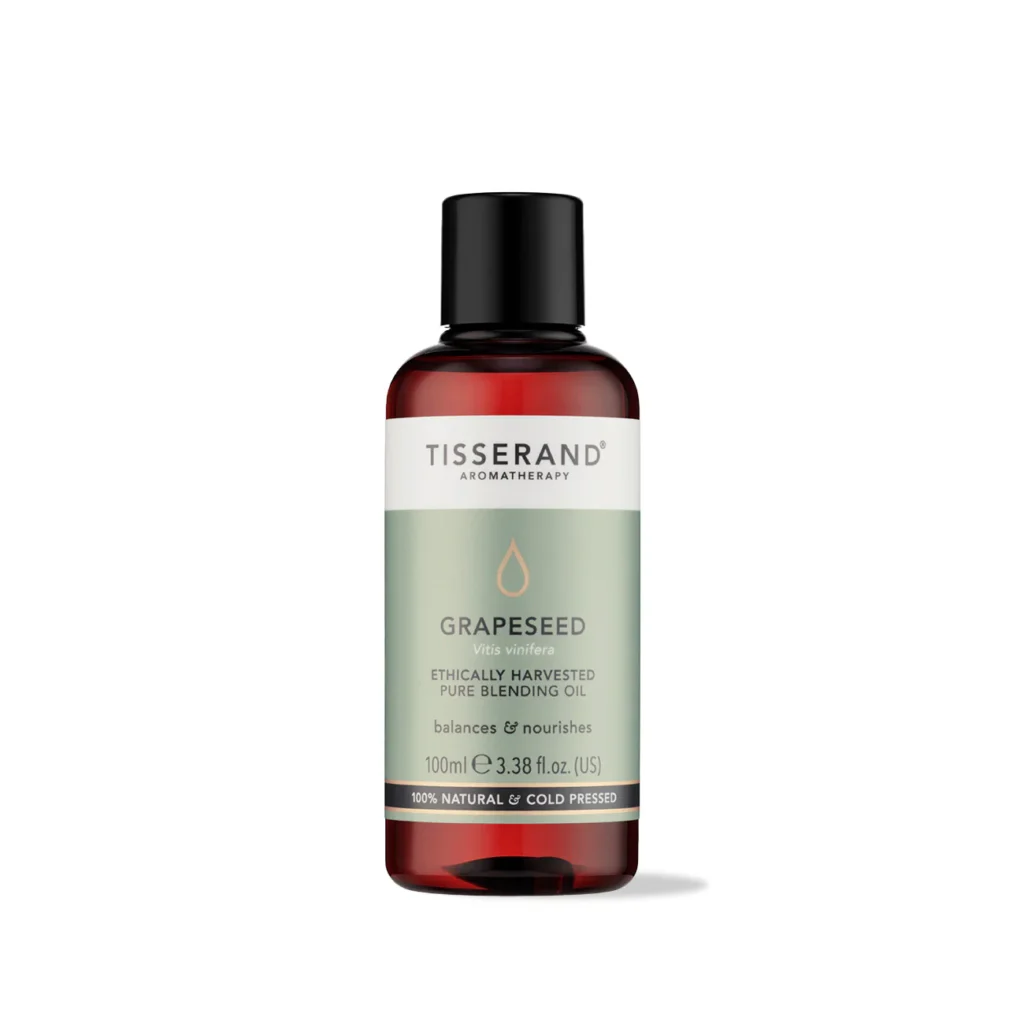 Tisserand Pure Grapeseed Carrier Oil for Thin Curly Hair for deep hydration