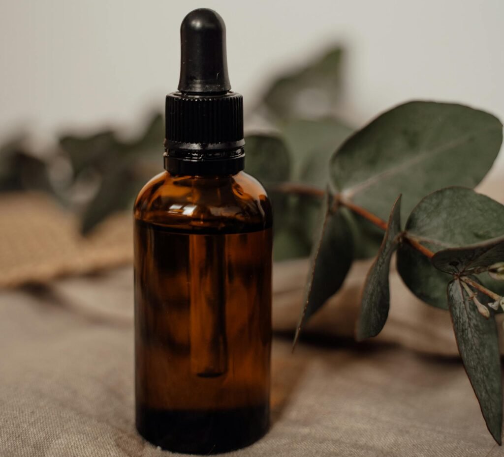 DIY anti static winter serum for curly hair with essential oils
